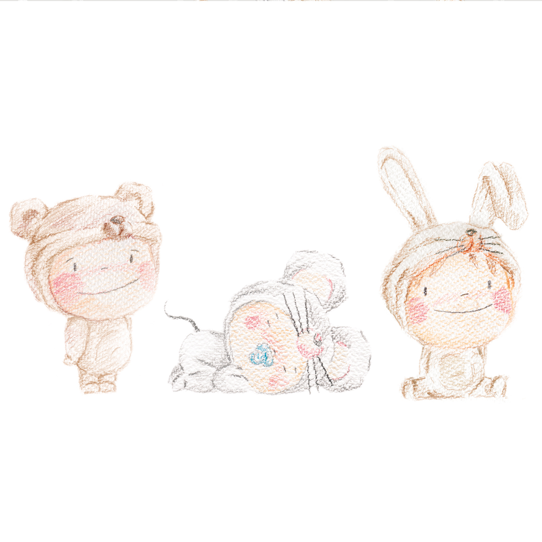 Diseño e ilustracion de personajes para textil infantil y bebe
